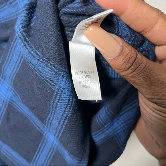 Bonobos Men Button Down Shirt Medium Blue Black Plaid Slim Fit Cotton Flannel - Picture 7 of 9